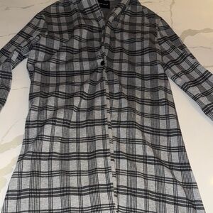 Plaid Button-Up Coat